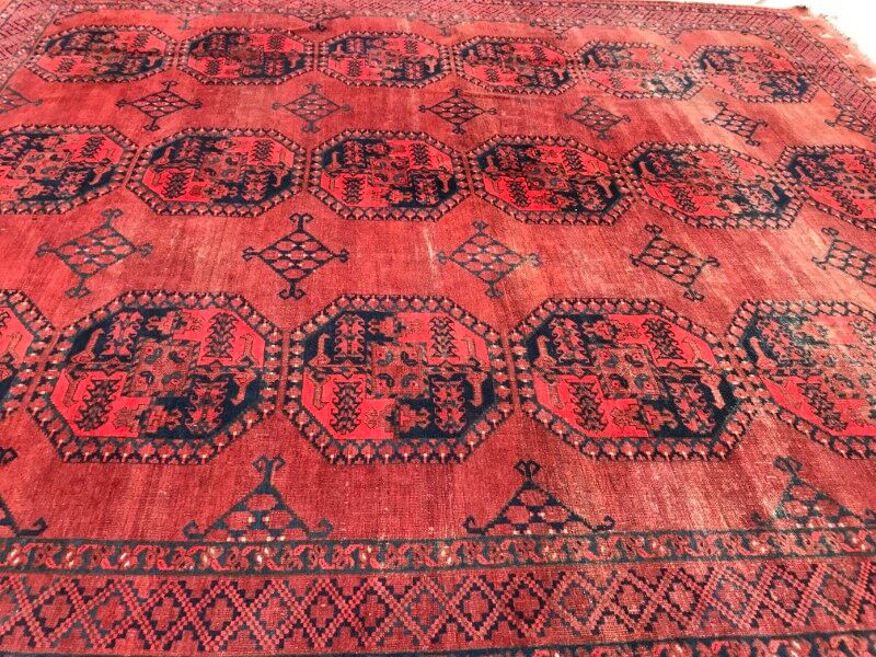 Large carpet former Turkmen afghan handmade 286 X 342 CM