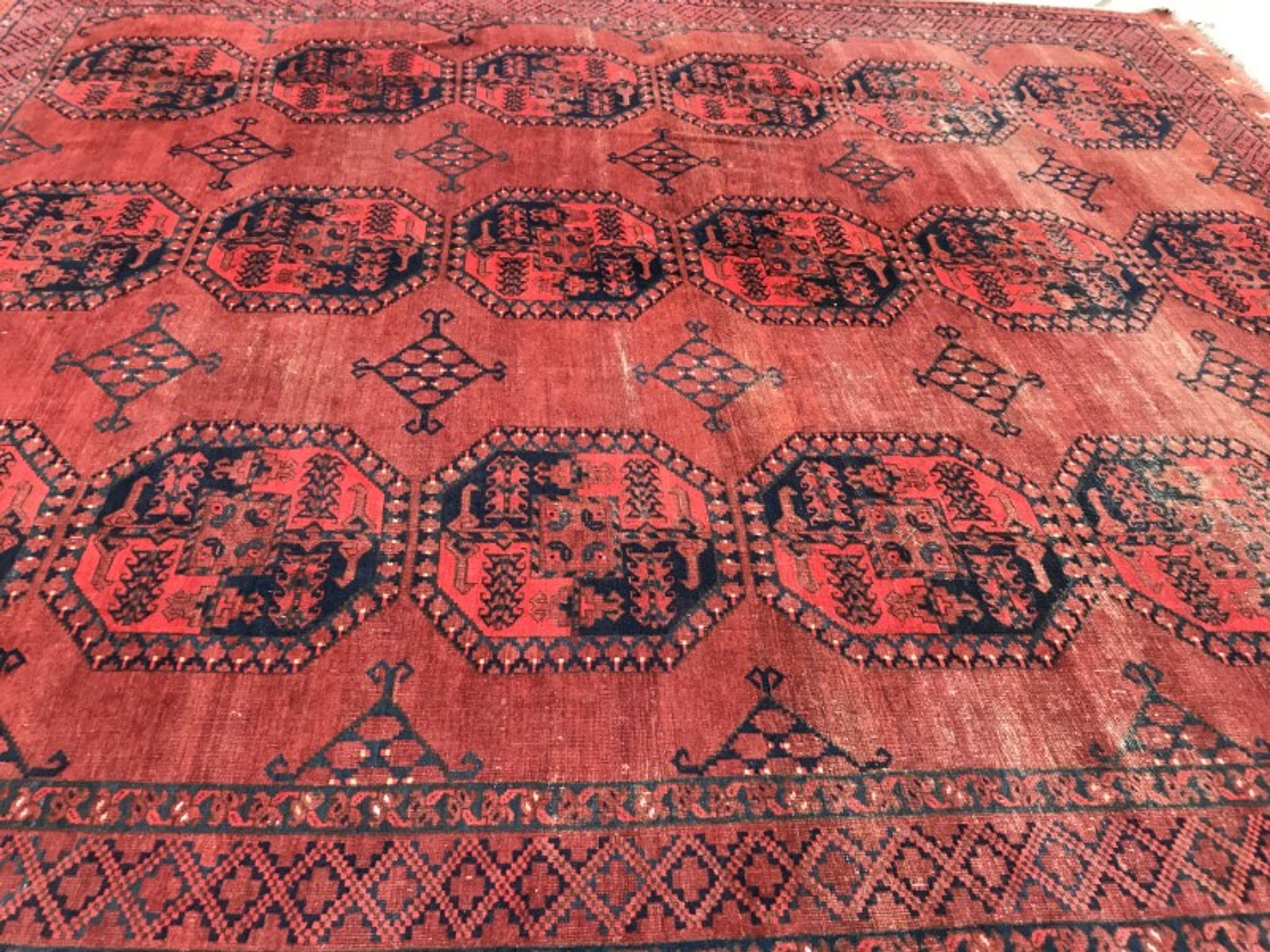 Large carpet former Turkmen afghan handmade 286 X 342 CM