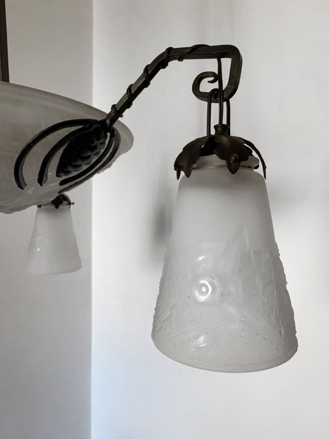 Muller Art Deco glass chandelier