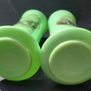 Pair of 19th century green opaline vases