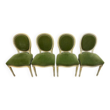 4 studded Louis XVI medallion chairs