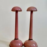 Pair of antique wooden hat stands
