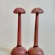 Pair of antique wooden hat stands