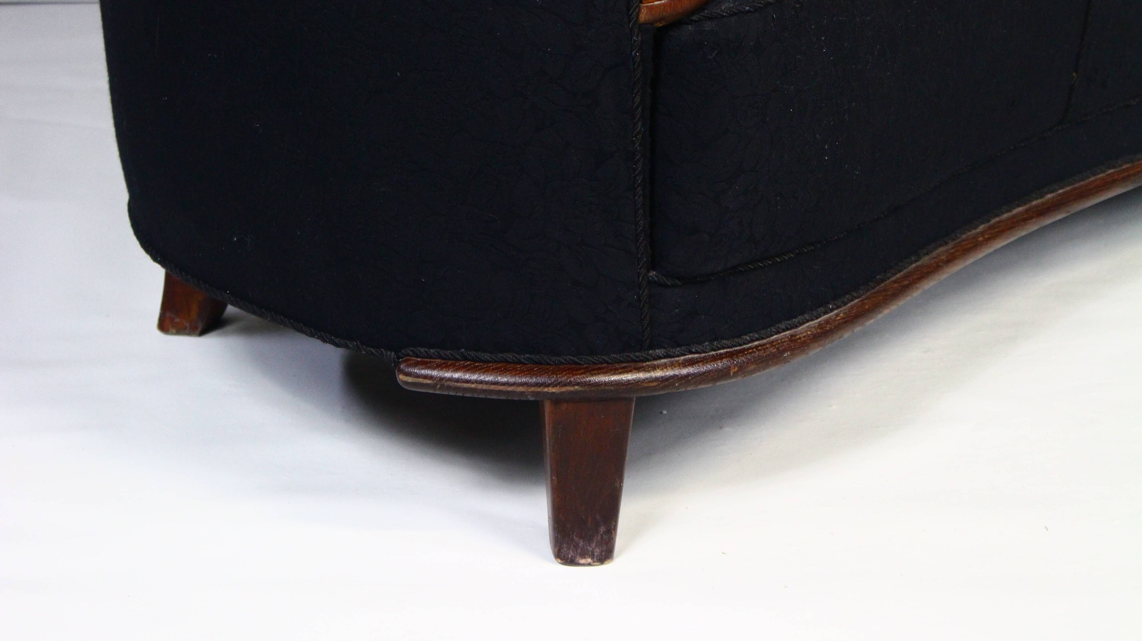 1930s Art Deco Curved Banana Sofa