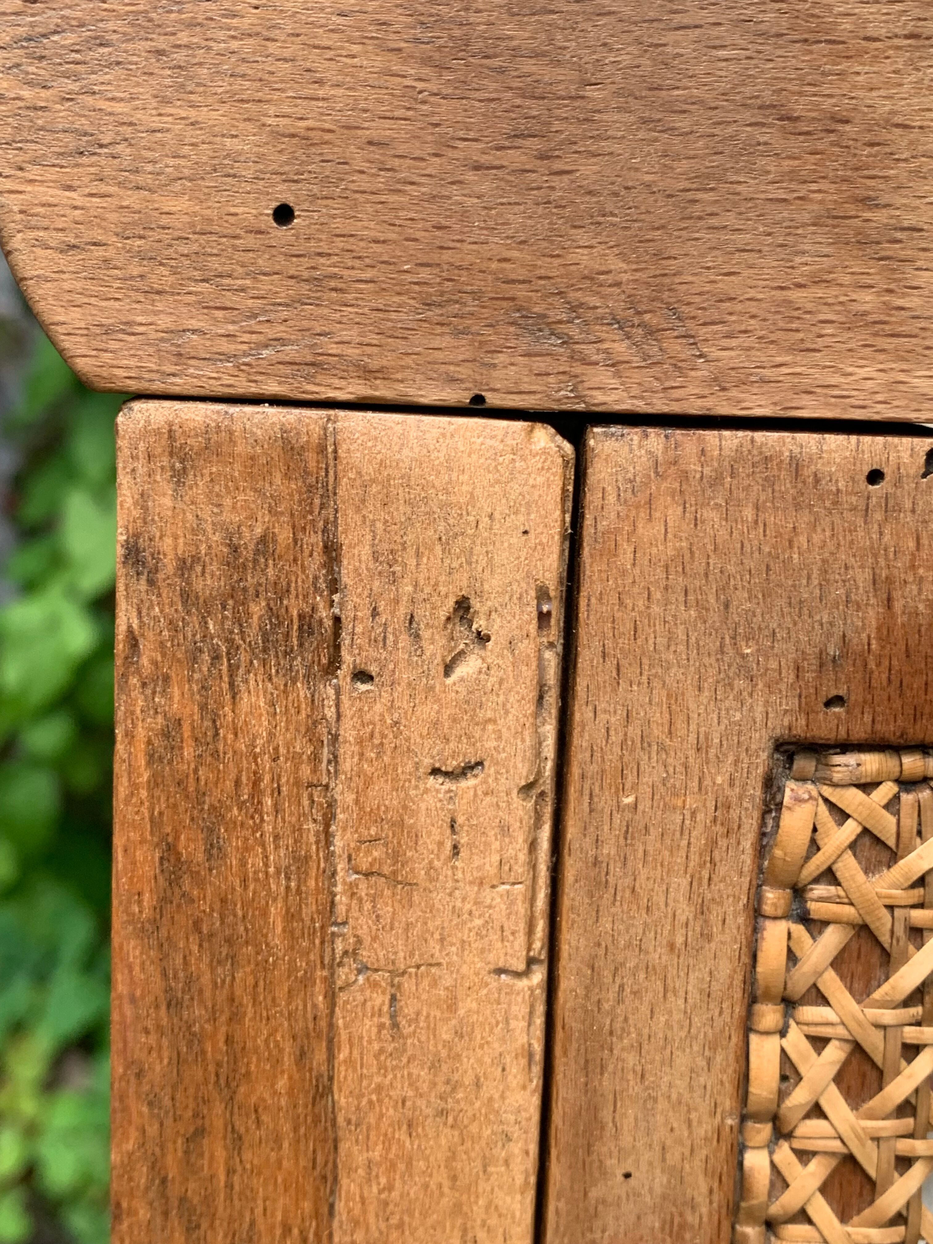 Barber's armchair in wood cannage and straw 1900