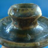 Pair of corsican sandstone candlesticks varnished Truchon Oletta stamped