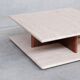 Two tier mid-century travertine coffee table
