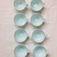 8 Art Deco Opaline Glass Coffee Cups and Saucers "The Economy"