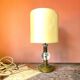 Hollywood Regency inspired brass table lamp drum lampshade