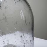 Large antique blown glass bottle with bubbles, early 20th century 1900-1920.