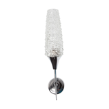 Torch wall lampof the 60s in silver and glass