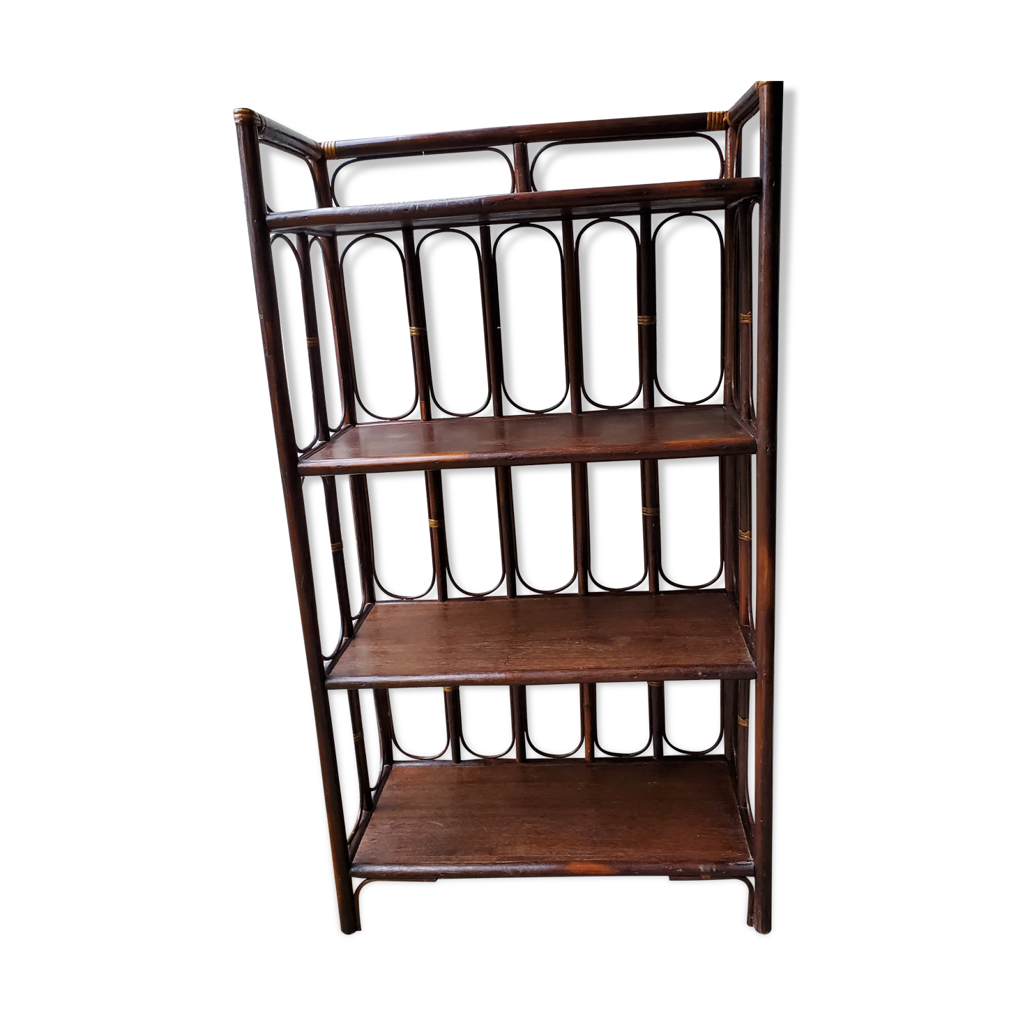 Rattan and wood shelf 70
