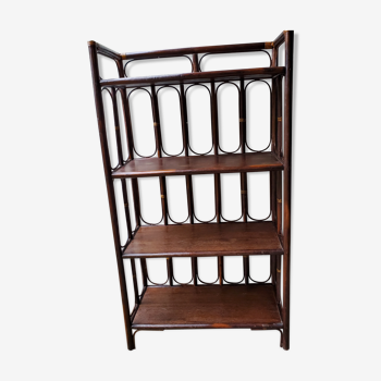 Rattan and wood shelf 70