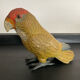 Vintage enamelled metal parakeet paperpress
