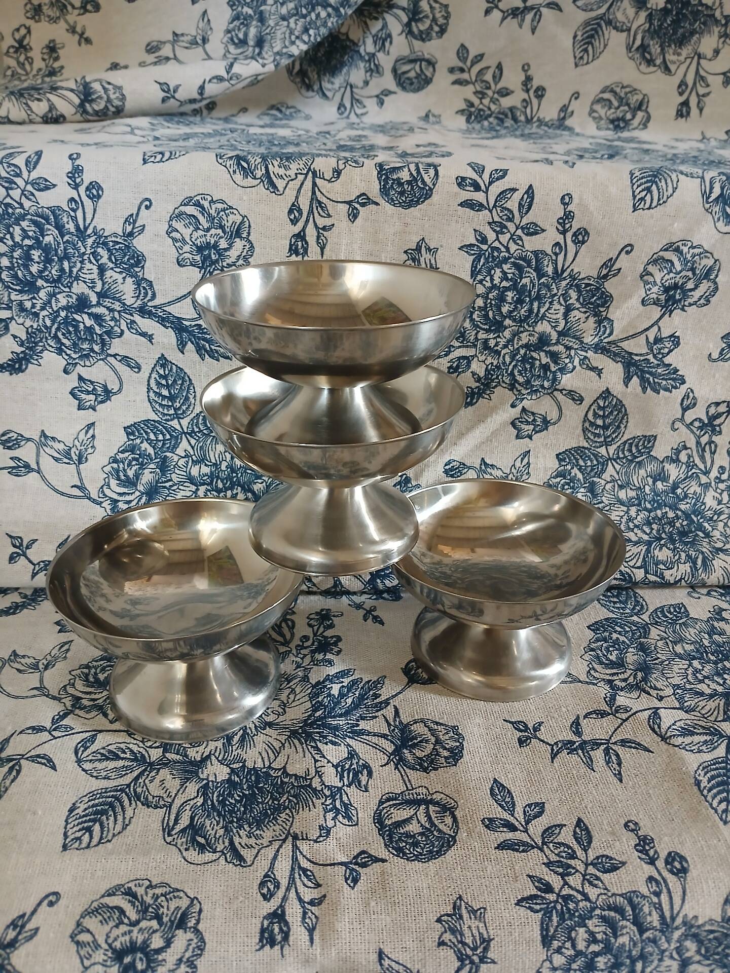 4 antique ice cream bowls