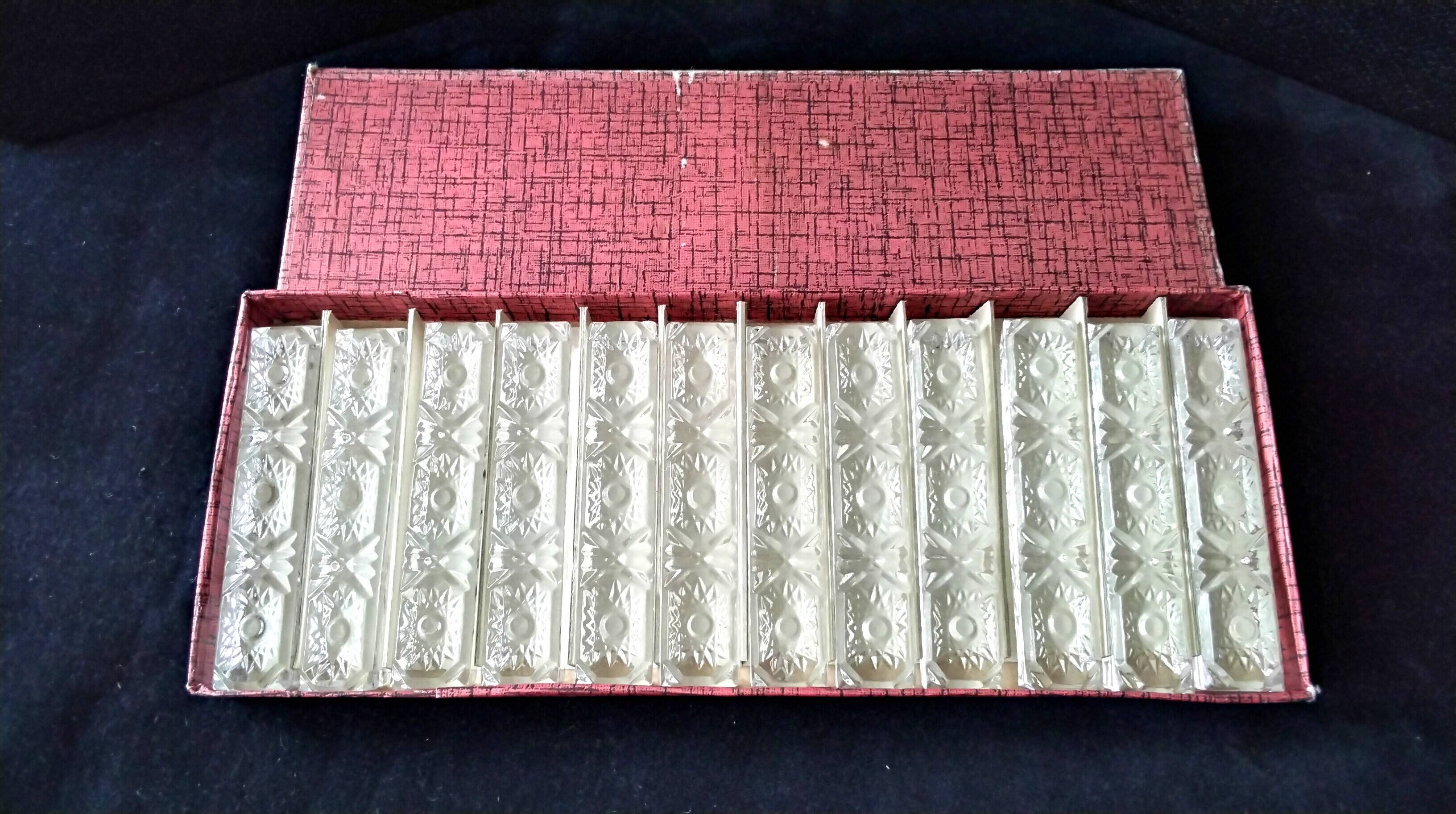 Coffret de 12 porte couteaux rectangulaire Cristal au Plomb