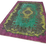 Hand-knotted oriental 1980s 171 cm x 307 cm green carpet
