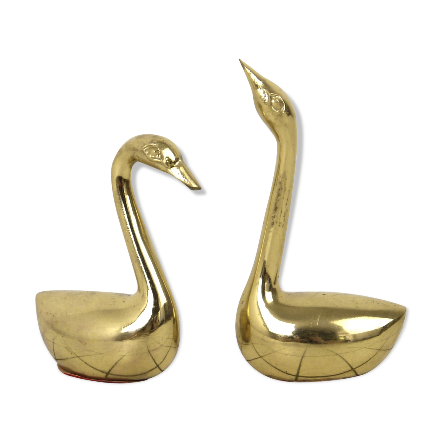 Pair of swans brass