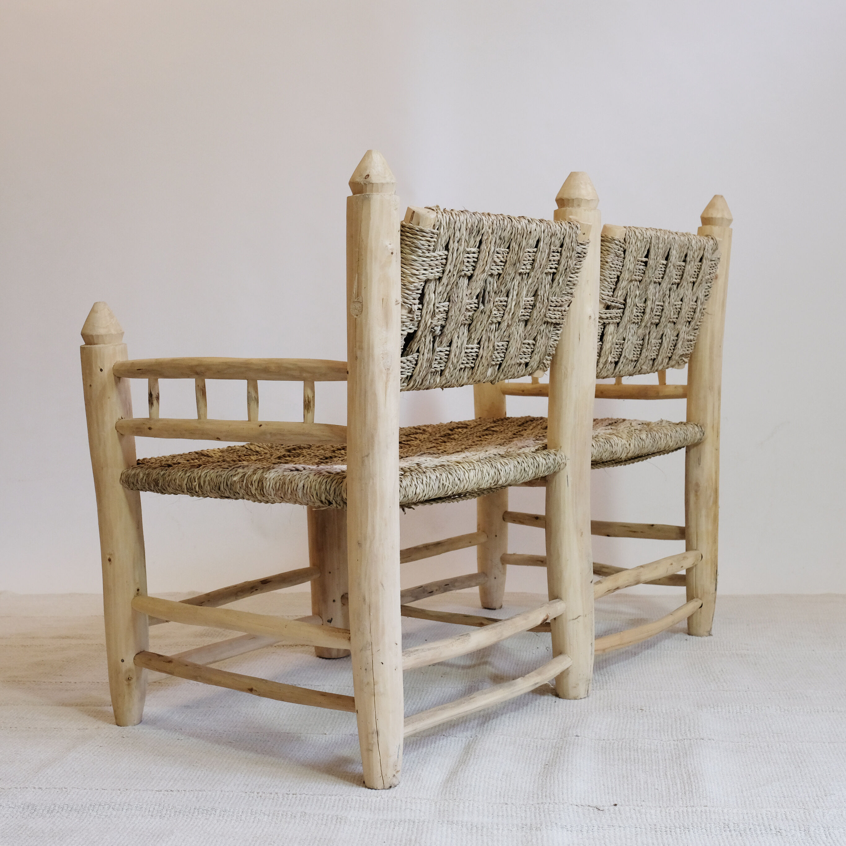 Banquette marocain en bois et corde