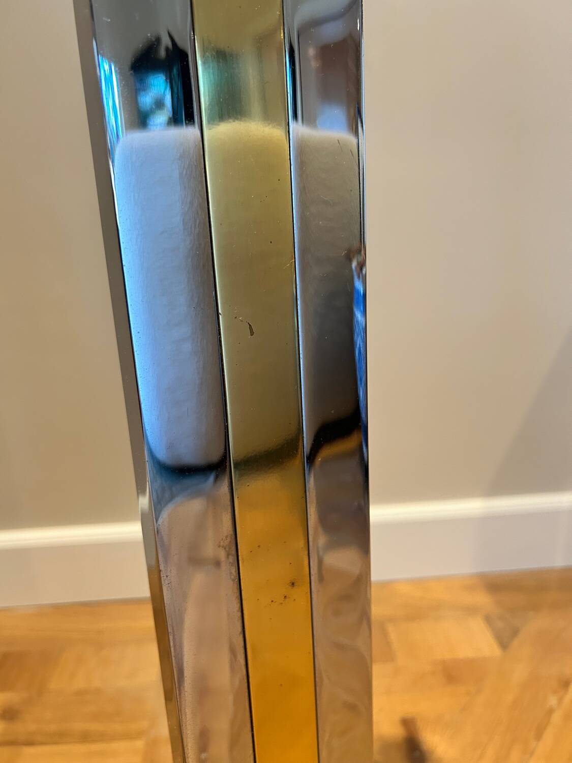 Willy Rizzo bicolor Chrome and gold floor lamp lumica