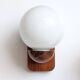 Pair of solid pine and opaline wall lights