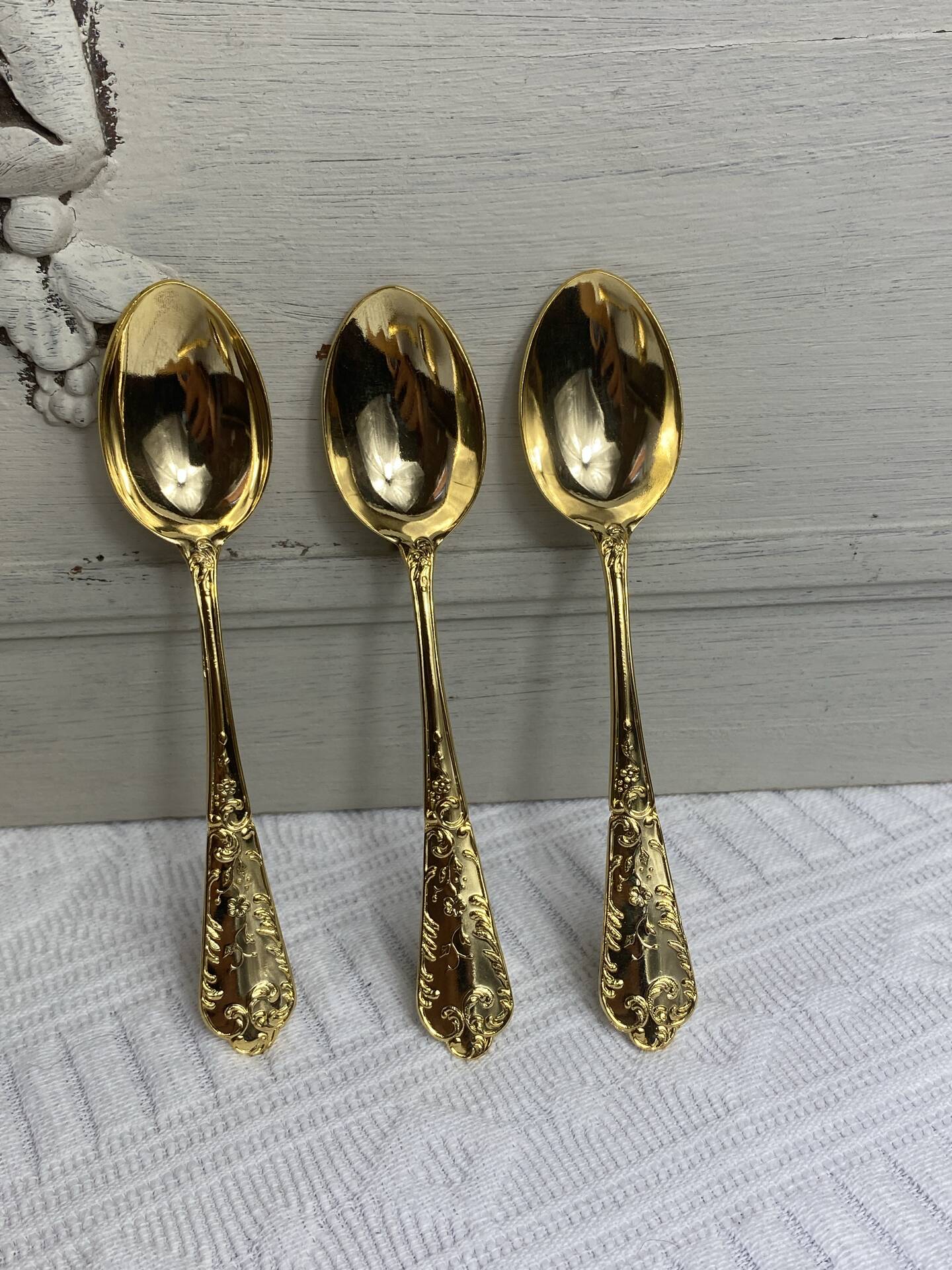 Dessert spoons and serving ladle