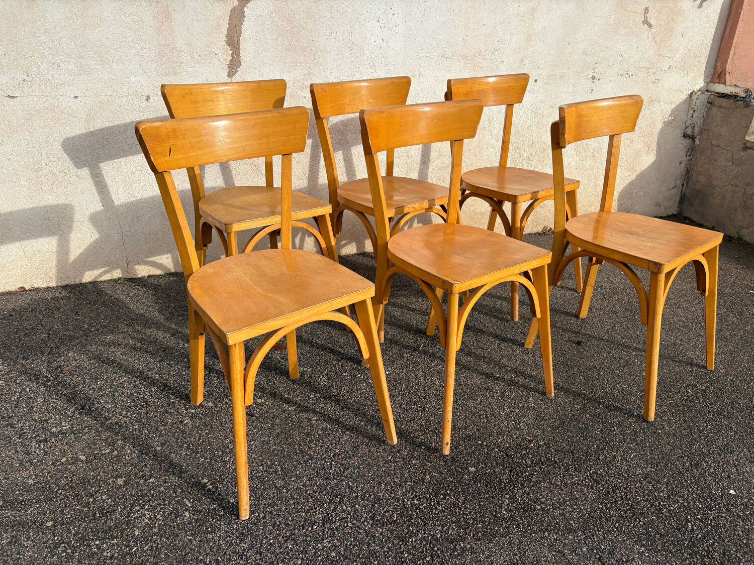 Set de 6 chaises bistrot jaunes