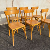 Set de 6 chaises bistrot jaunes