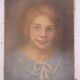 Antique signed painting portrait of a girl oil on canvas 1880 BM1N