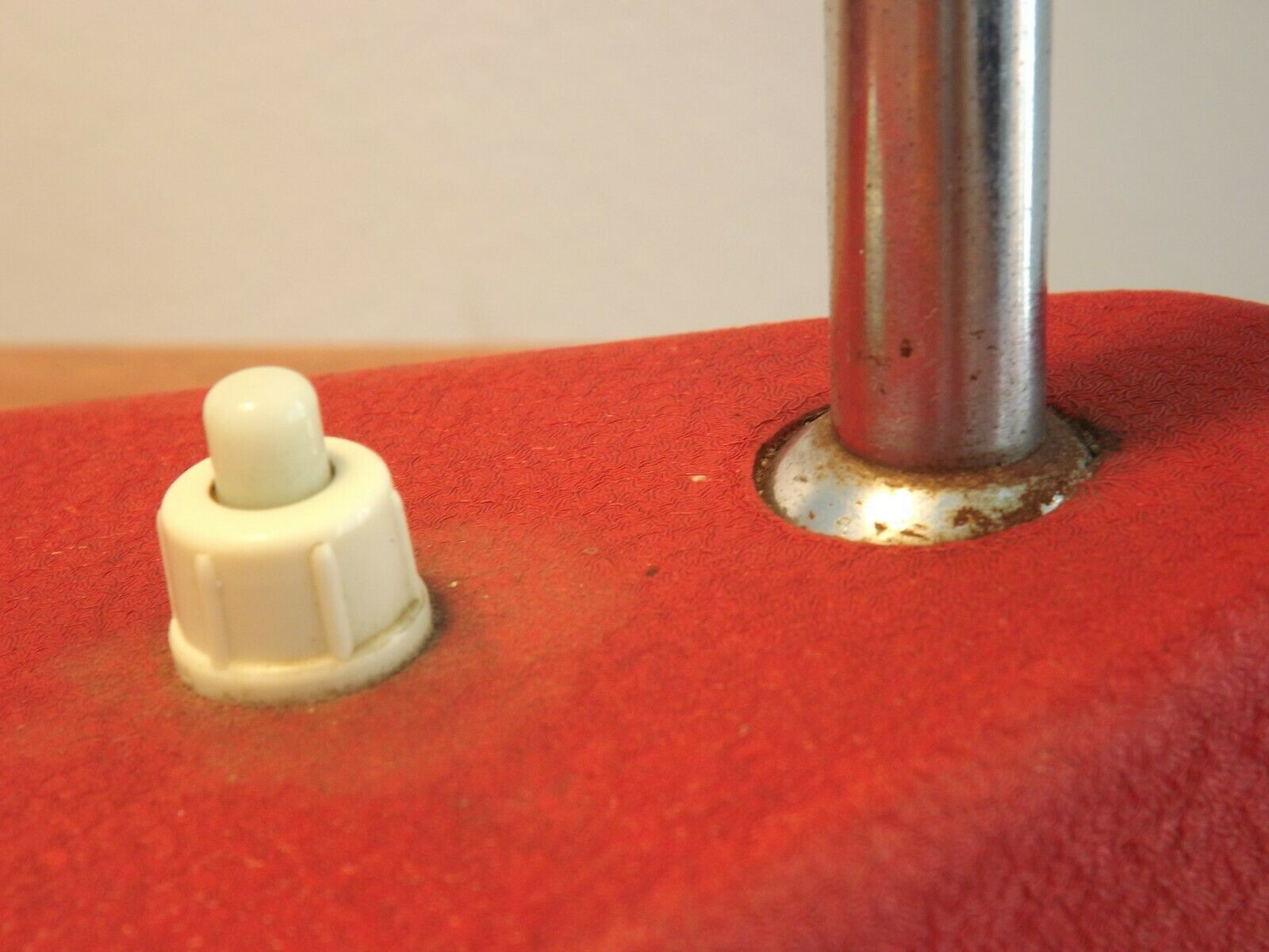 Red & Silver Metal Swan Neck Table Lamp