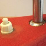 Red & Silver Metal Swan Neck Table Lamp