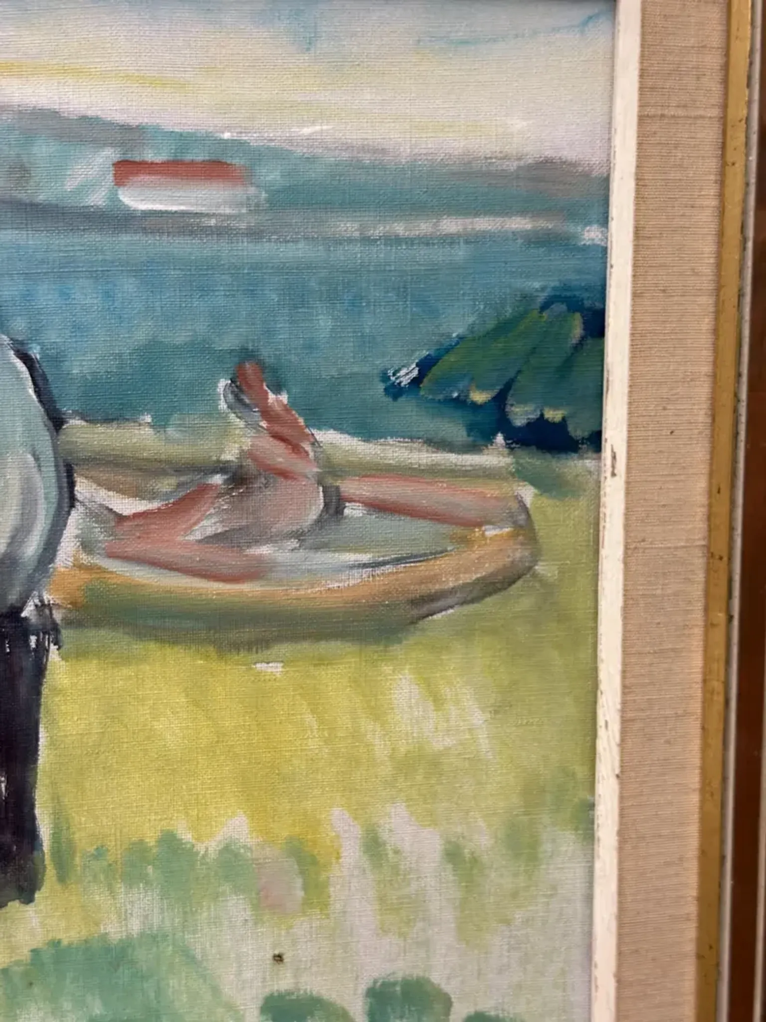 Original Swedish Oil on Canvas – “Friends” by Nils Sewerin – Vintage & Framed