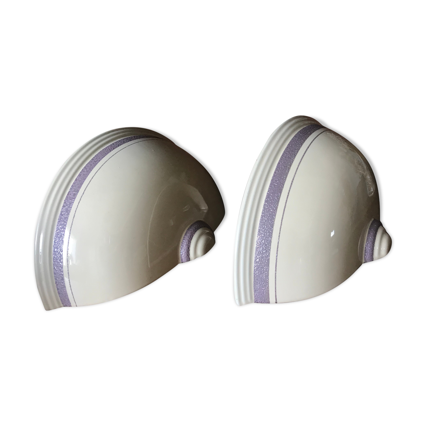 Pair of enamelled ceramic wall light