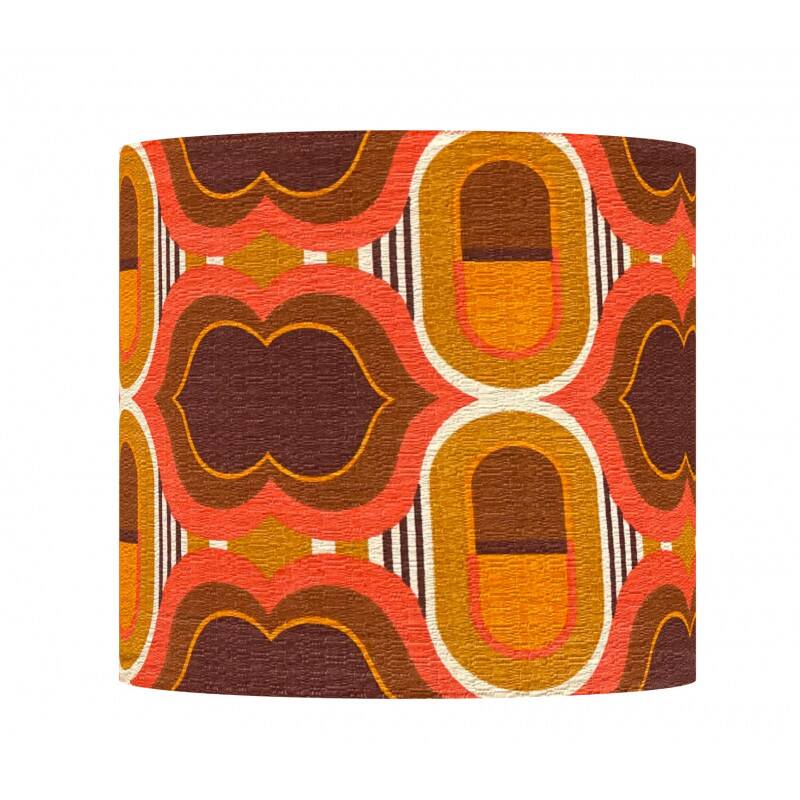 Lips lampshade H38 D45 - vintage 70s fabric