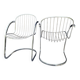 A pair of space age wire chairs