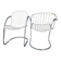 A pair of space age wire chairs