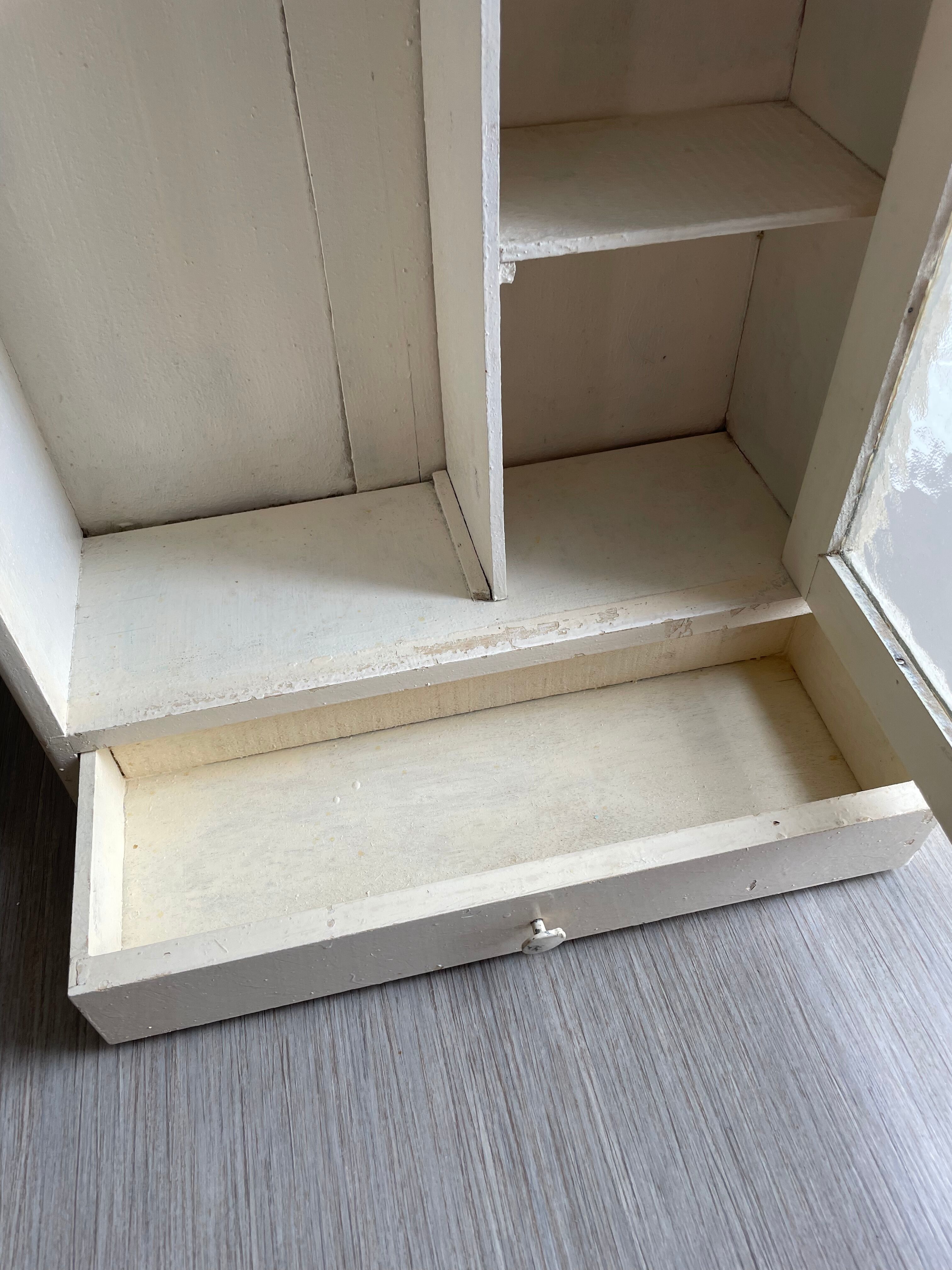 Bathroom cabinet pharmacy patinated wood