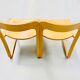Lot de 4 chaises traîneau italiennes d'époque en hêtre contreplaqué moulé