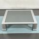 Mid-century chrome and dark mirror glass side table attributed to Saporiti. Italy 1970s