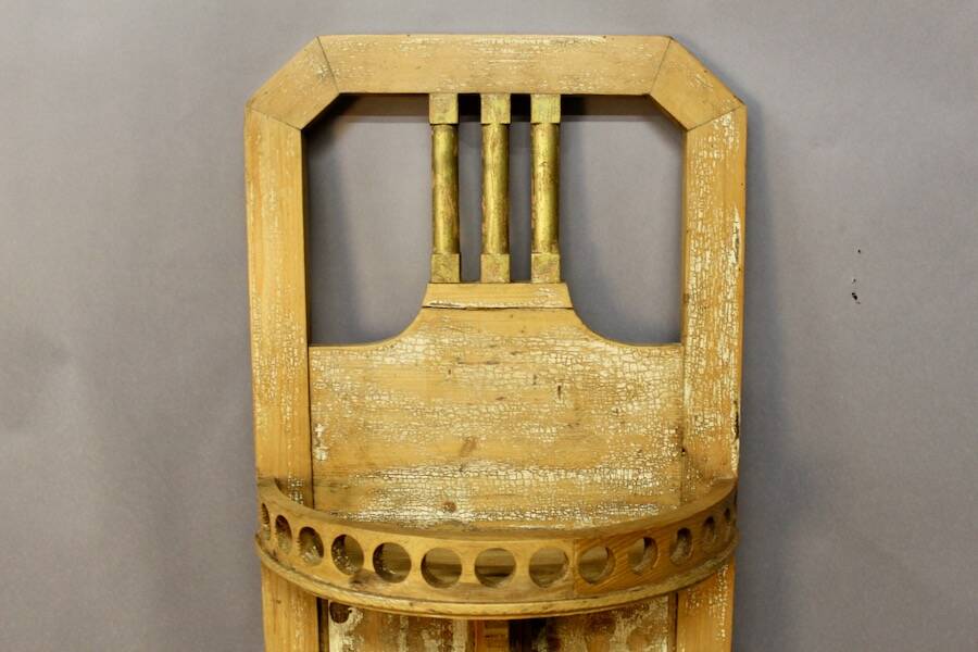 Cracked and whitewashed wood wall console