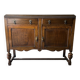 Antique English Jacobean Revival Oak Buffet Sideboard 1925–1935