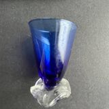 Service of 9 colored liqueur glasses