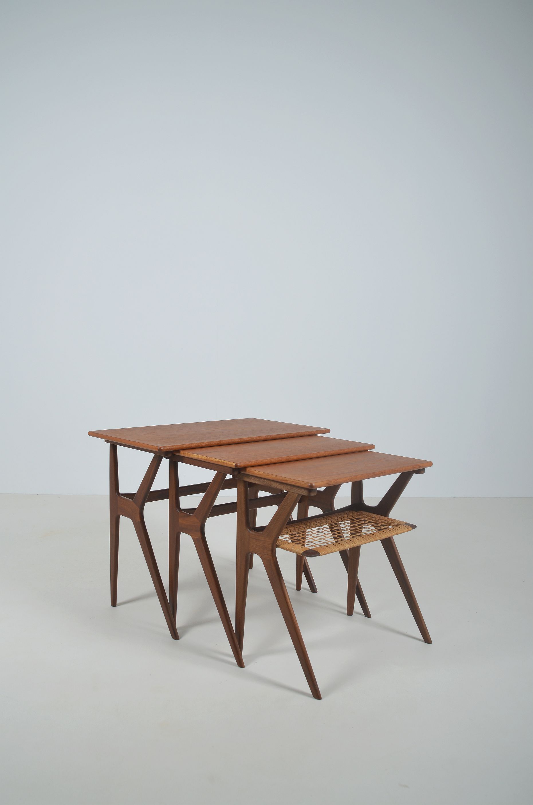 Danish nesting tables designed by Johannes Andersen for Silkeborg, 1960s