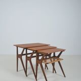 Danish nesting tables designed by Johannes Andersen for Silkeborg, 1960s