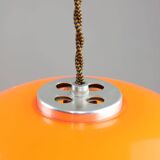 Italian space age orange plexiglass pendant lamp, 1970s