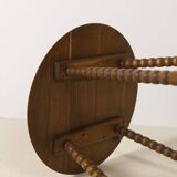 Vintage round Bobbin side table