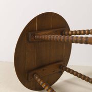 Vintage round Bobbin side table