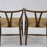 1960s Hans J. Wegner Set of 6 Early Wishbone Chairs in Oak By Carl Hansen and Son, Denmark