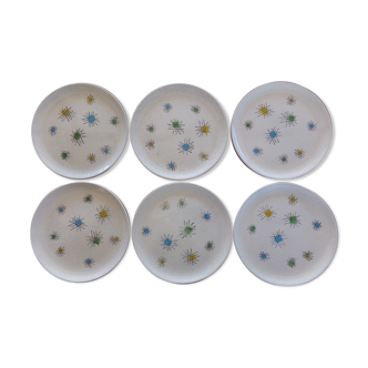 6 flat ceramic plates