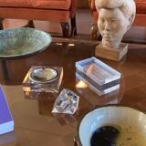 Ensemble fumeur Hollywood Regency en lucite, Guzzini Italie 1970